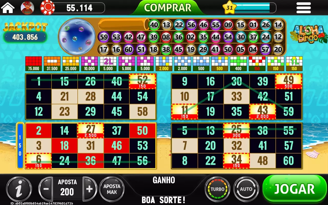 Screenshot game aloha bingo