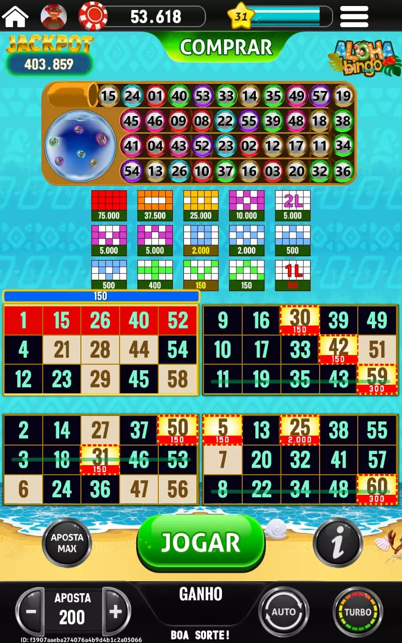 Screenshot game aloha bingo